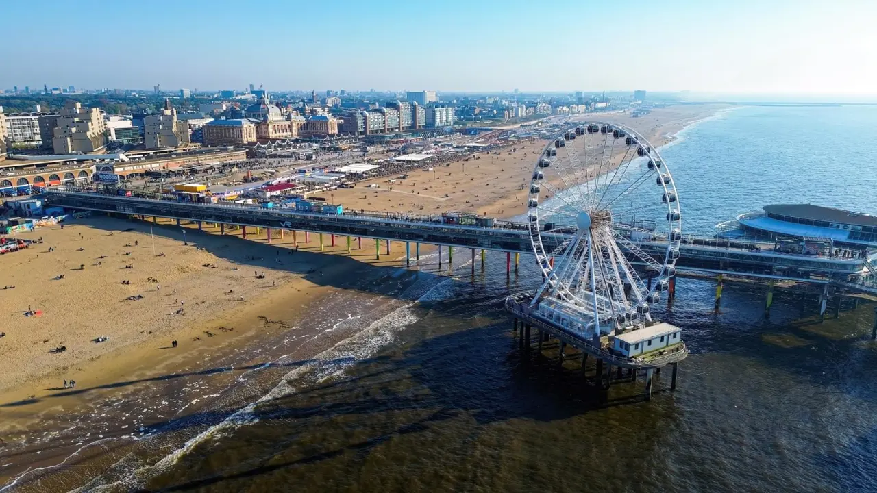 Scheveningen Pier in the resort town of Scheveningen near The Hague, South Holland, Netherlands
