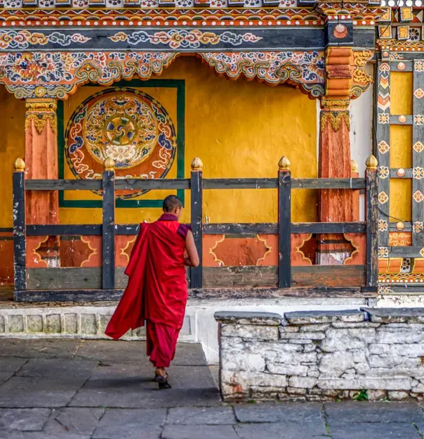 Monk, Rinpung Dzong, Paro, Bhutan