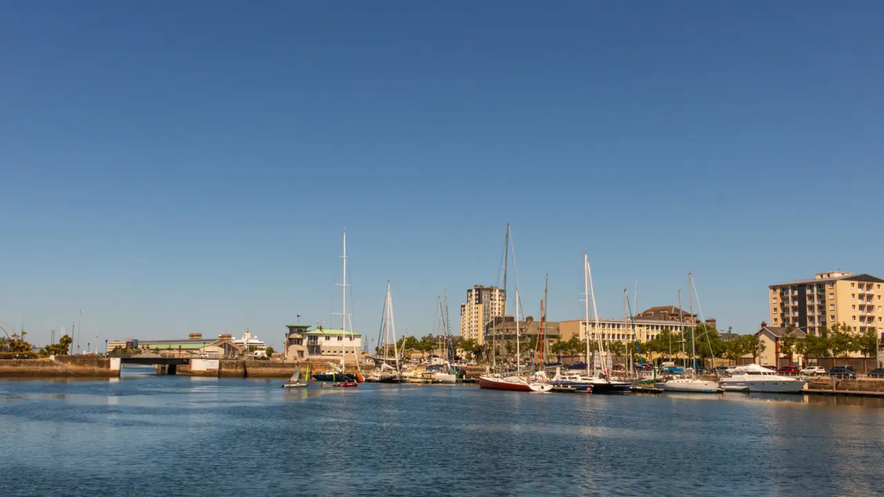 Cherbourg Harbour in Normandy, France