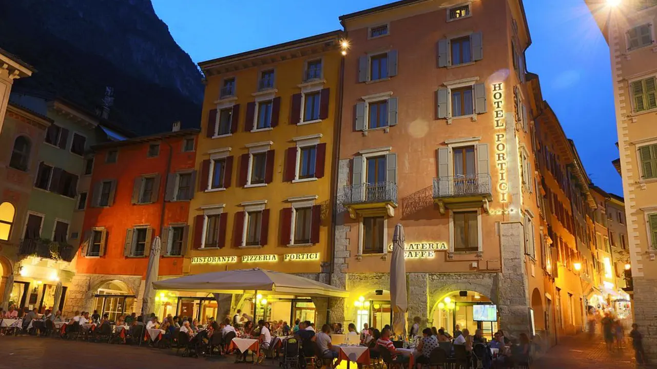 Hotel Portici, Riva Del Garda, Exterior Night
