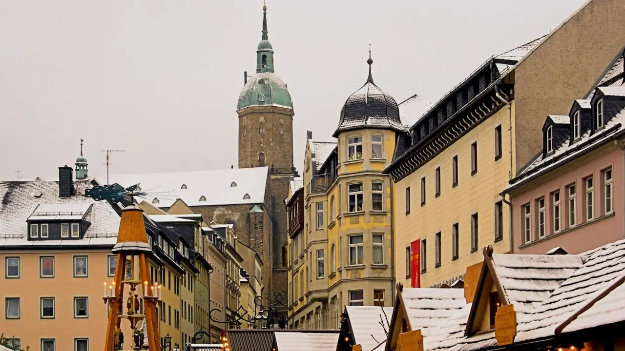 Annaberg at Christmas, Saxony, Germany