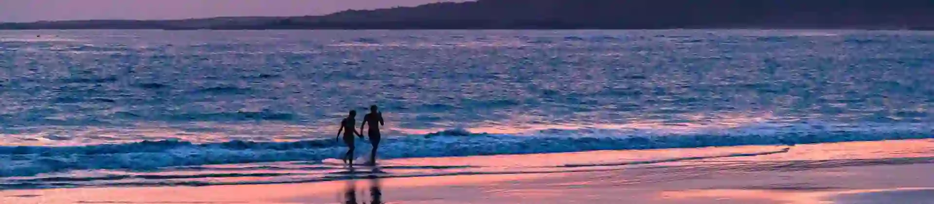 Galapagos beach at sunset