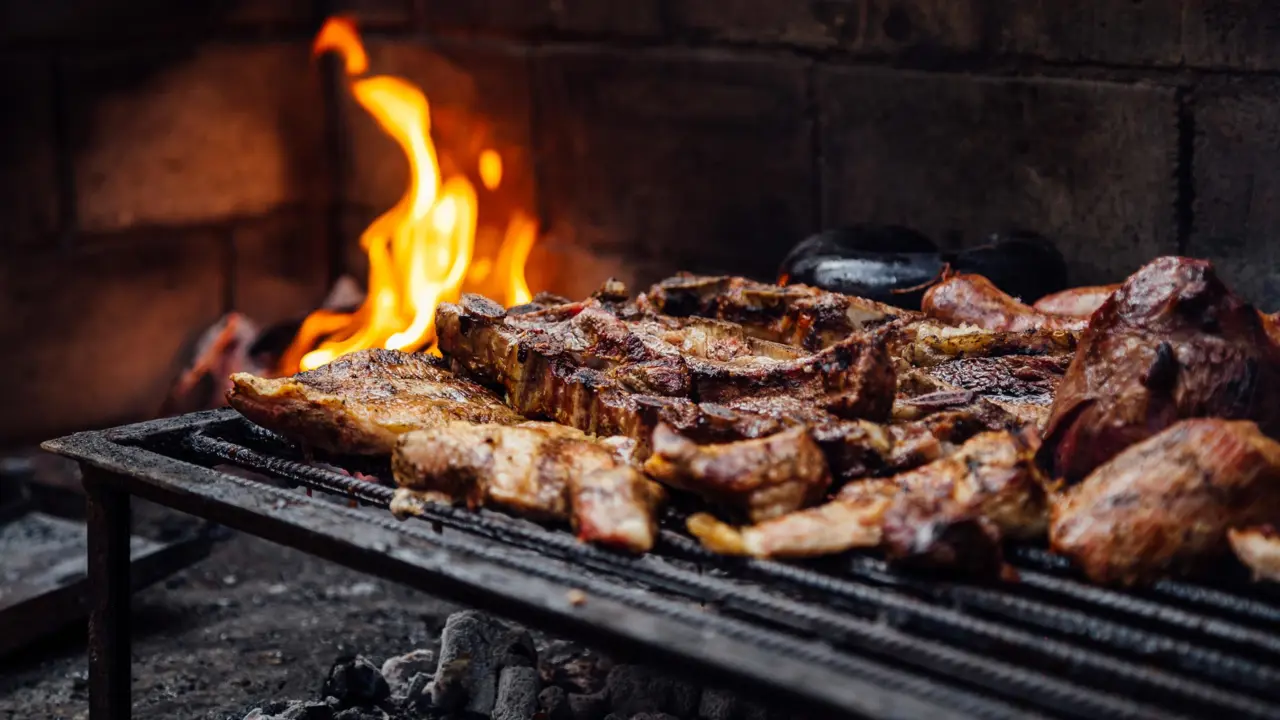 Asado grill and open fire