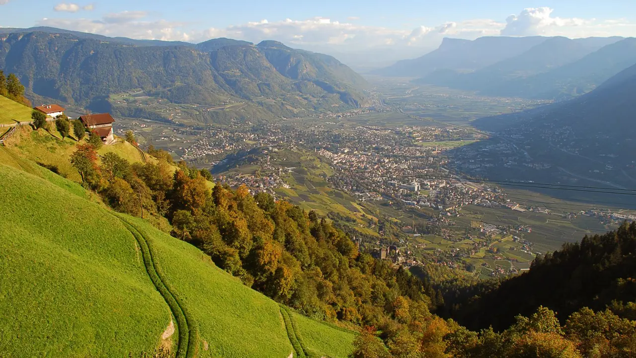 View of Adige Valley from Merano to Bolzano, South Tyrol, Italy