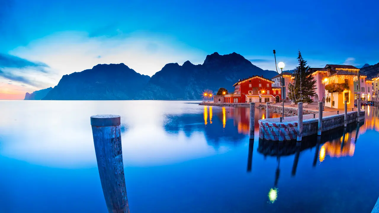 Lake garda at dusk