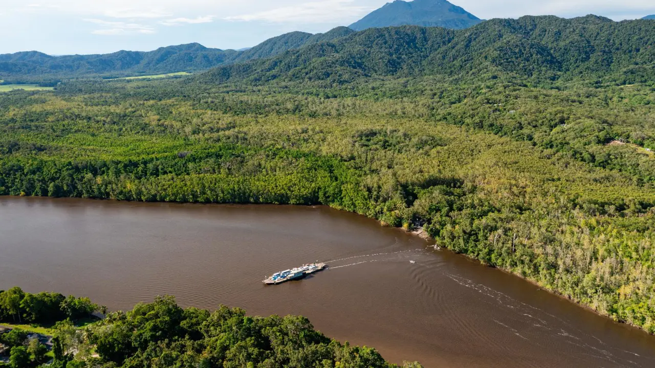 Aerial view of Daintree River, far north tropical Queensland, Australia 