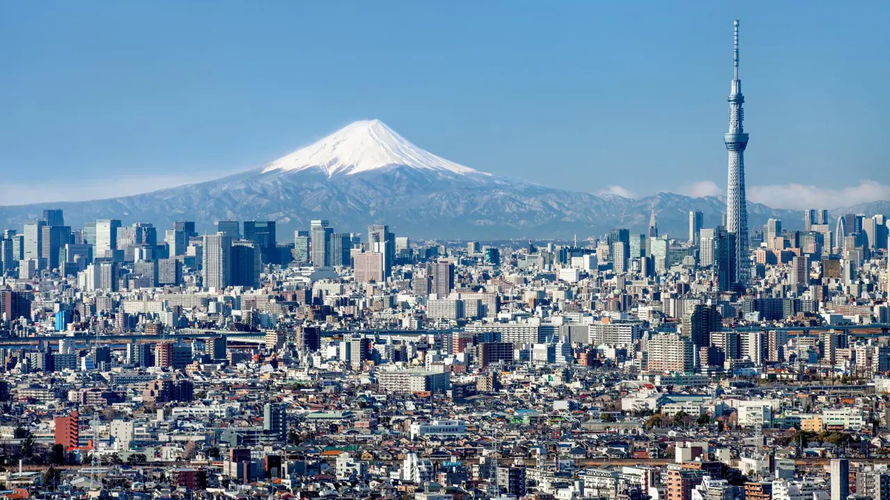 Tokyo Skytree and Mt Fuji
