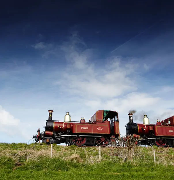 Steam Train from below, Isle of  Man