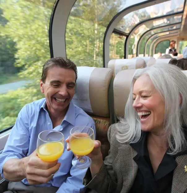 Couple Drinking, Onboard Rocky Mountaineer