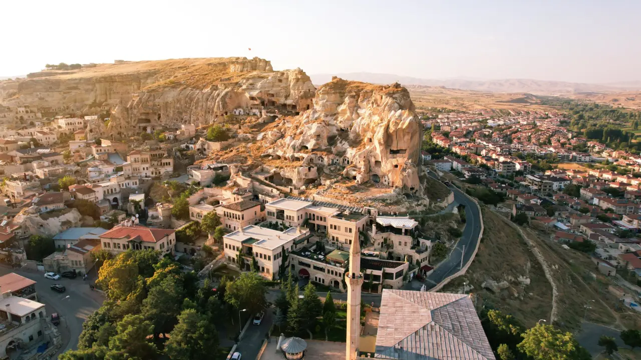 Ürgüp town view from Temenni Hill, Cappadocia, Turkey