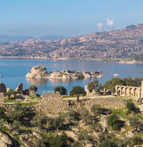 Bafa Lake and Ancient Ruins of Herakleia, Aegean Region, Turkey