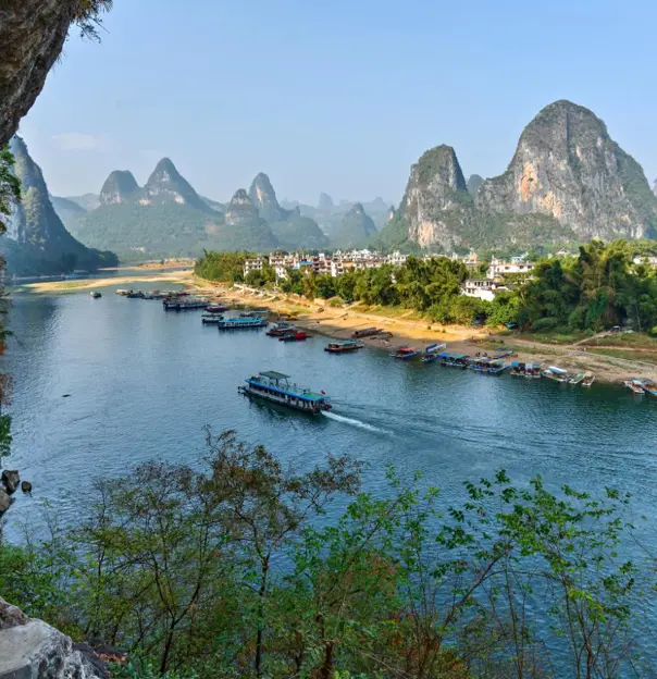 Sh 242676763 Karst Mountains and River Li View From The Hill Above Town Of The Hingping, China (1)