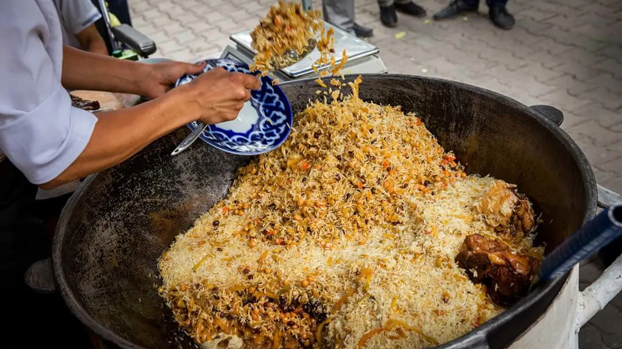 Traditional Uzbek plov 