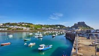 Gorey Harbour and Gorey Castle, Jersey
