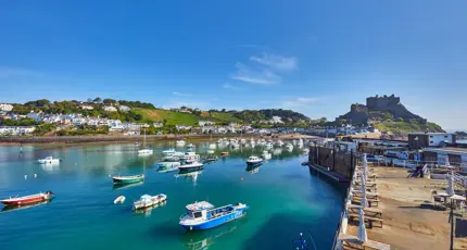 Gorey Harbour and Gorey Castle, Jersey