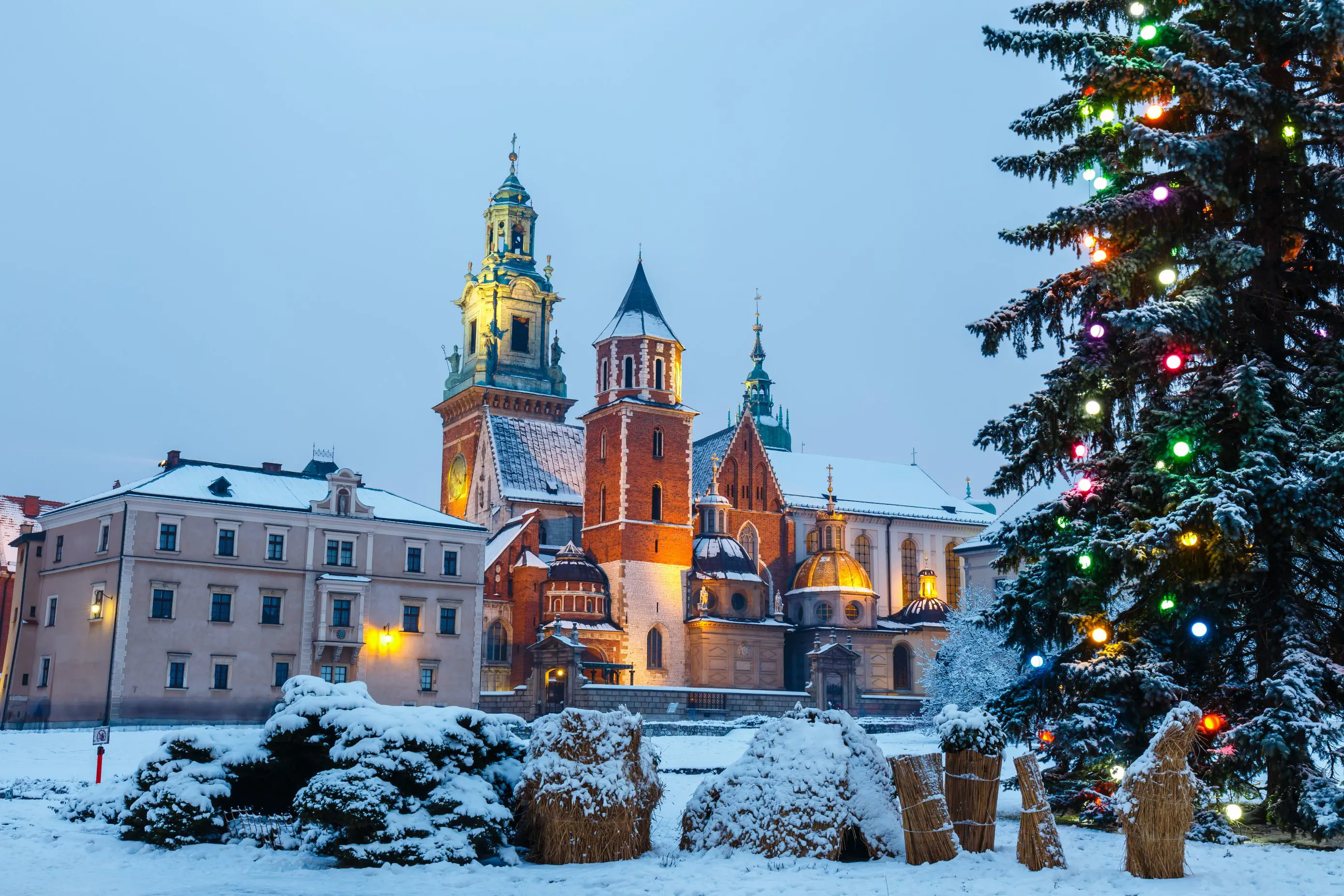 Wawel Castle at twilight, Krakow, one of the most famous landmarks in Poland