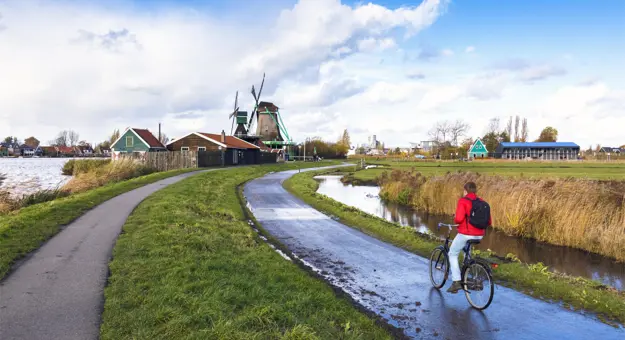 Cycling through the villages of Amsterdam, Netherlands
